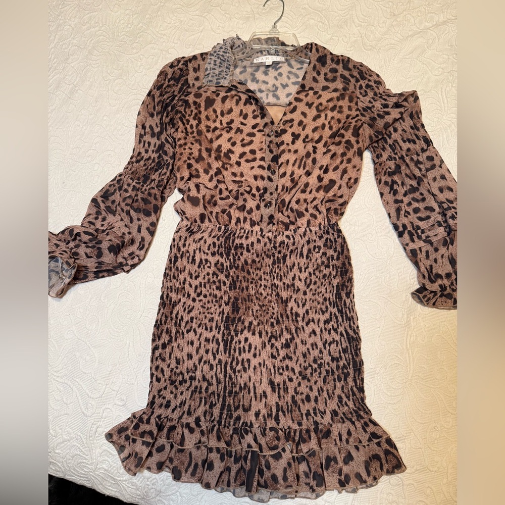 Karlie Brown and Black Animal Print Midi Dress